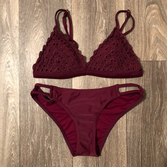 Xhilaration Other - Maroon Crochet Bikini